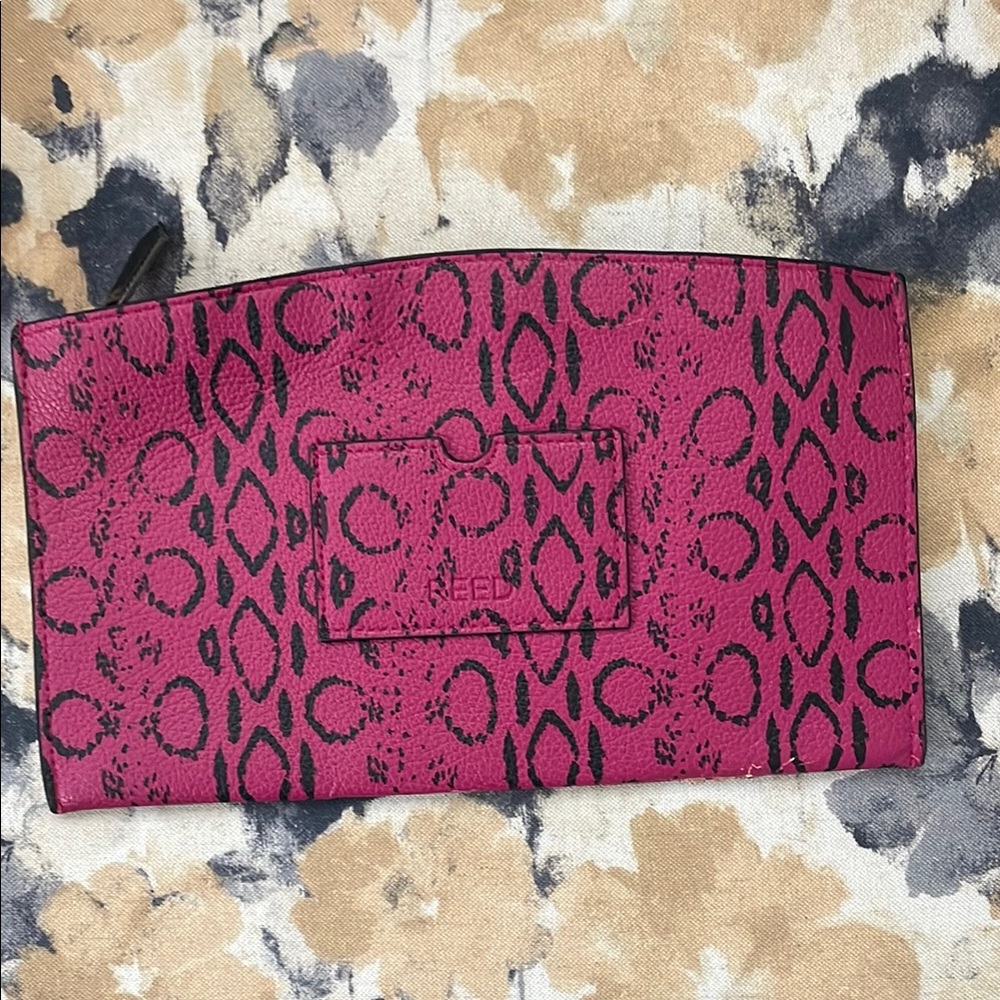 Pink REED Leopard Print Clutch